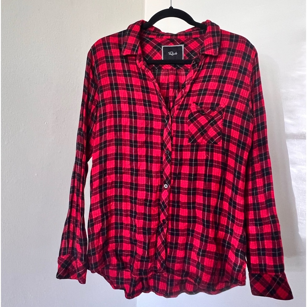 Rails Black And Red Flannel, Sz L - image 1